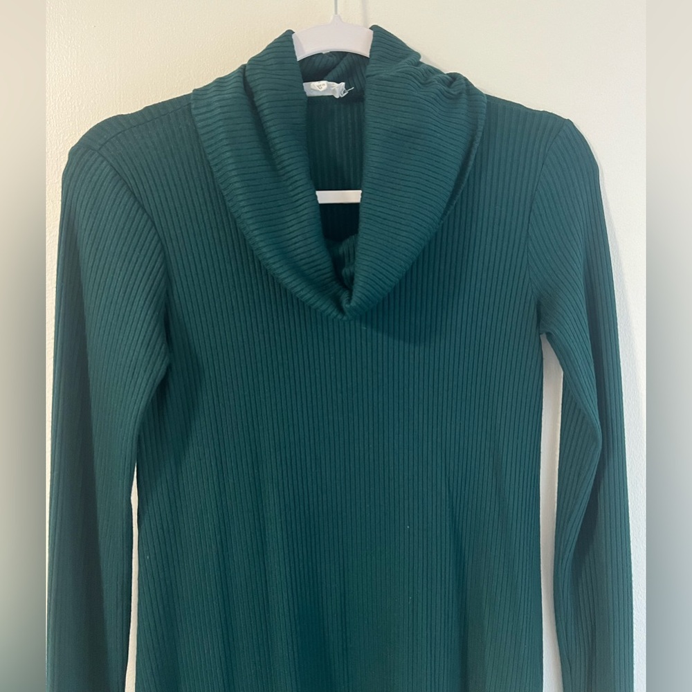 Socialite Ribbed Cowl Neck Sweater - Teal